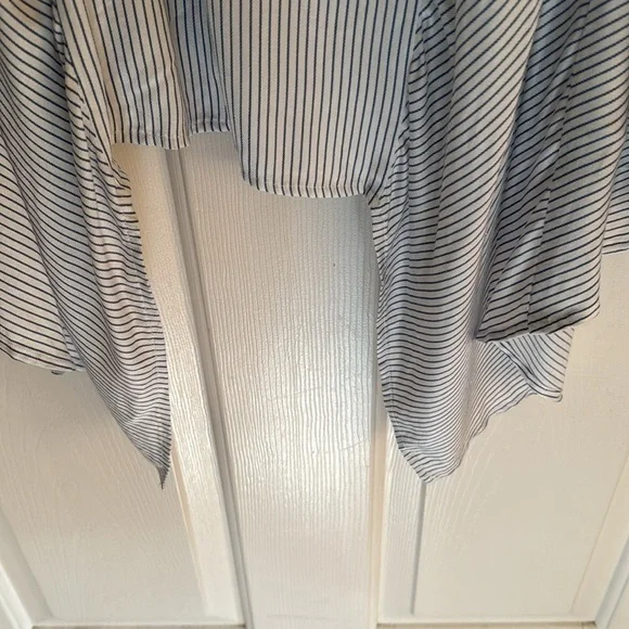 Plus Size Ruby Rd Women's Blouse 3/4 Sleeve Stripes Embroidered White/Blue 2X - Picture 4 of 5